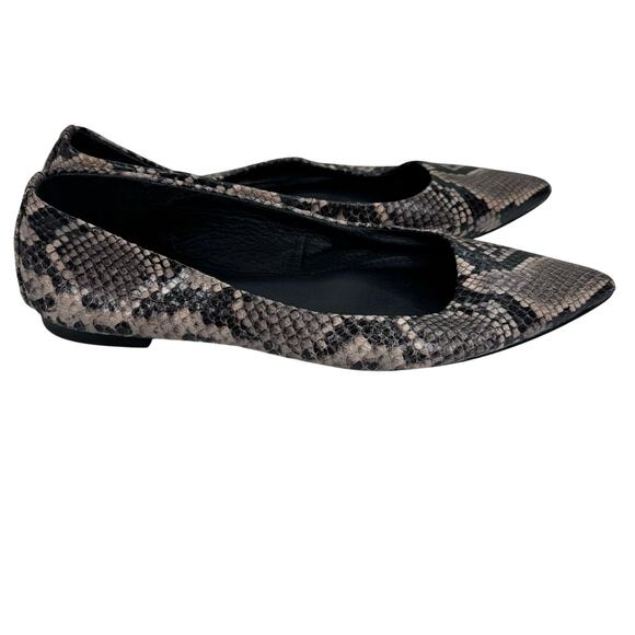 Frye Sienna Snakeskin Ballet Flat Women's 9 Pointed Toe Sophisticated Career - Picture 3 of 11